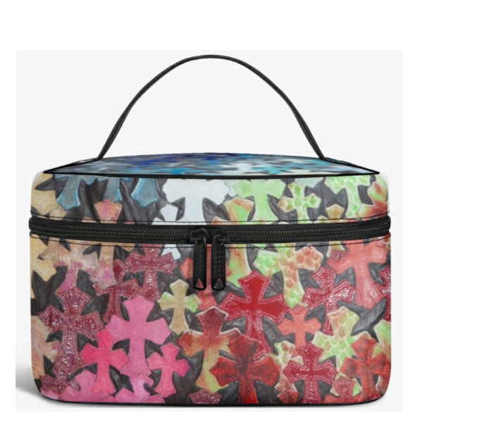 Rainbow chrome makeup bag