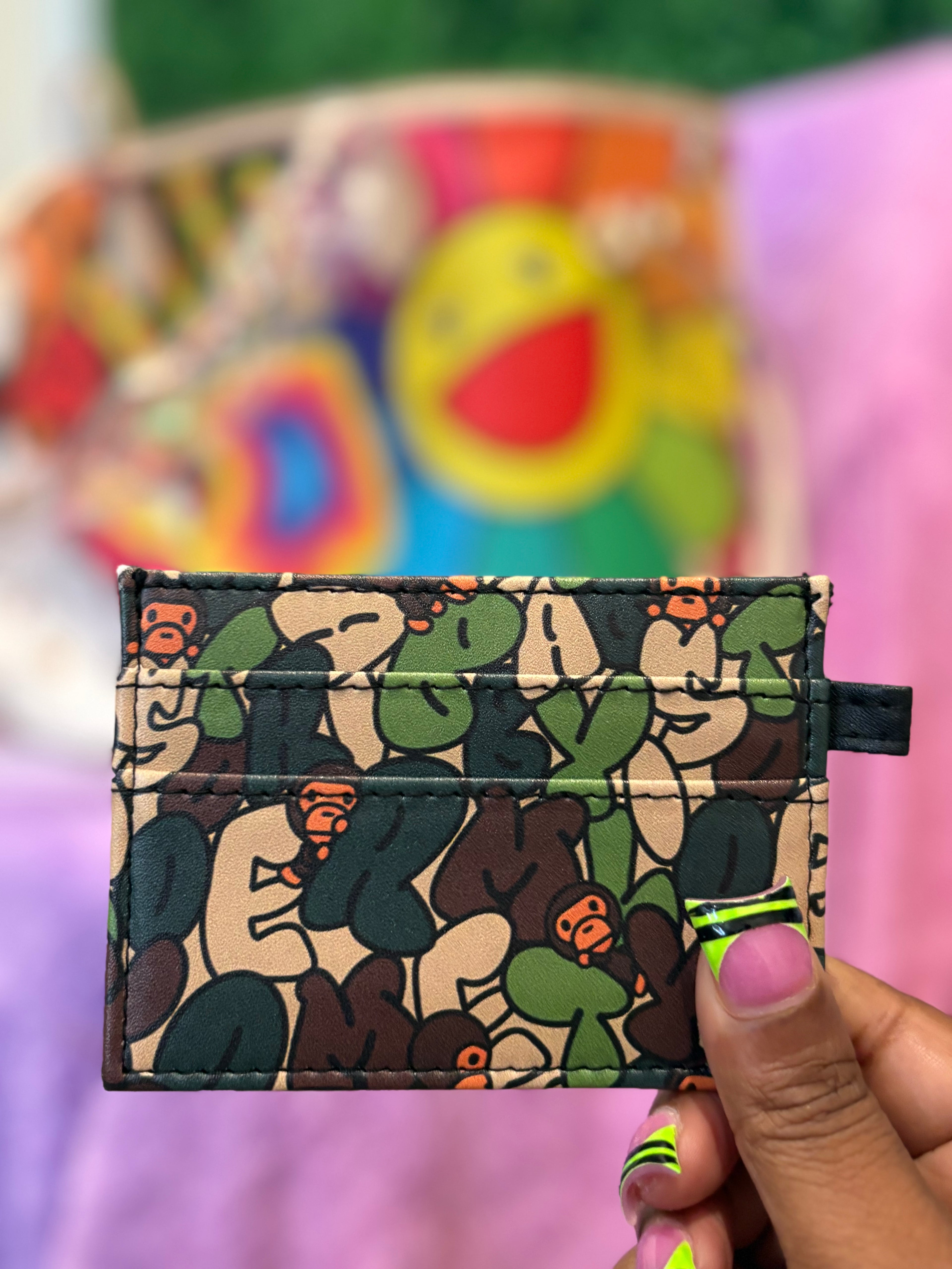 Green print cardholder