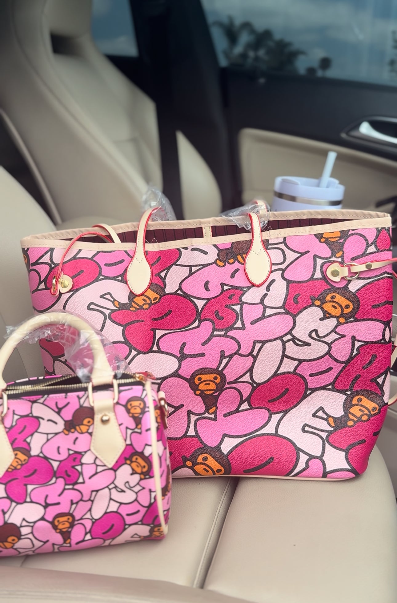 Pink Print Tote